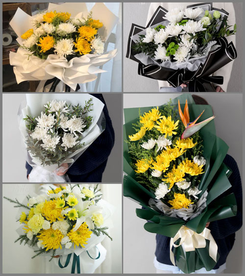 山东青岛胶州市胶东街道北堤子村白事花束代送